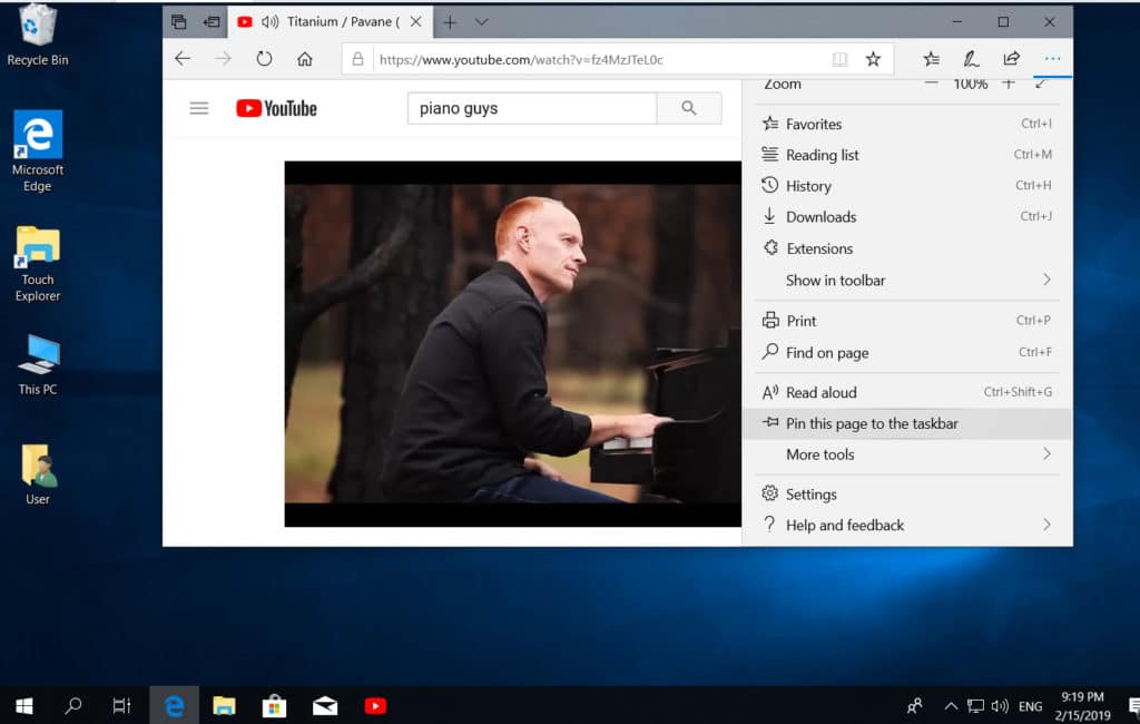 How to pin a program to the taskbar