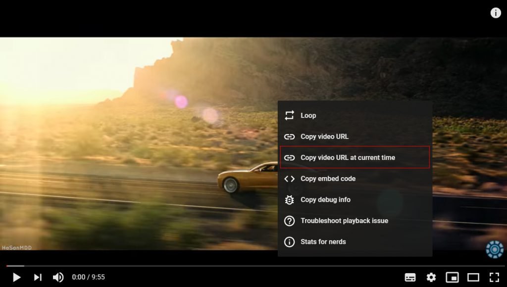 Copy Video Url At Current Time Meaning